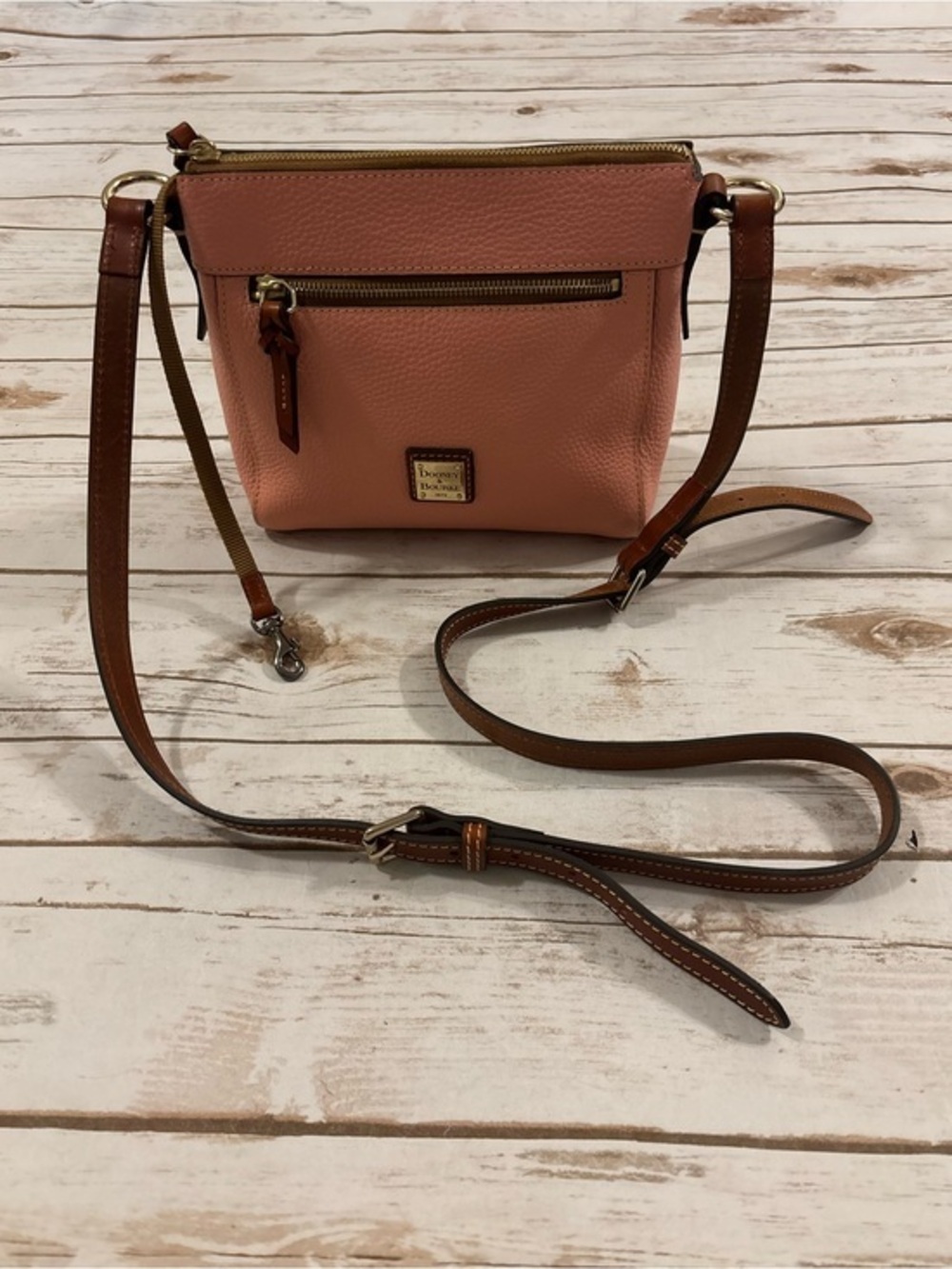 Dooney & Bourke Pink Pebble Grain Leather Crossbody Bag